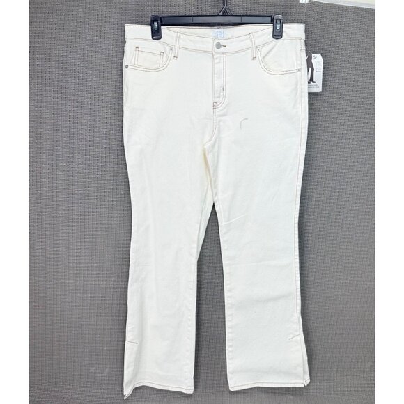 Time And Tru Womens Size 16 White Mid-Rise Bootcut Regular Fit Denim Jeans - Picture 1 of 10